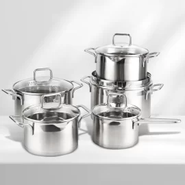 10pcs Stainless Steel Cooking Pot Set OEM/ODM