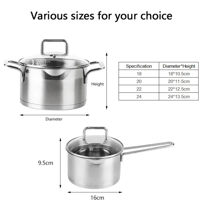 stainless steel cooking pot set OEM