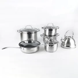 Factory Direct 12 Pieces Stainless Steel Cookware Set