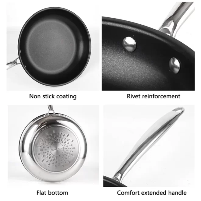 stainless steel non stick pots and pans set wholesale