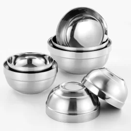 Factory Direct Stainless Steel Bowl Metal Food Fruit Soup Dinner Bowl