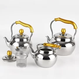 Turkish Teapot Kettle OEM Stainless Steel With Infuser