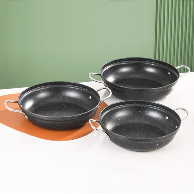 cast iron non stick pans Frying Pan With Double Handle OEM