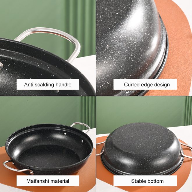 cast iron non stick pans Frying Pan With Double Handle OEM