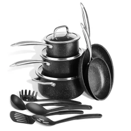 Custom Stainless Steel Non Stick Cookware Set with 13pcs Cooking Utensils