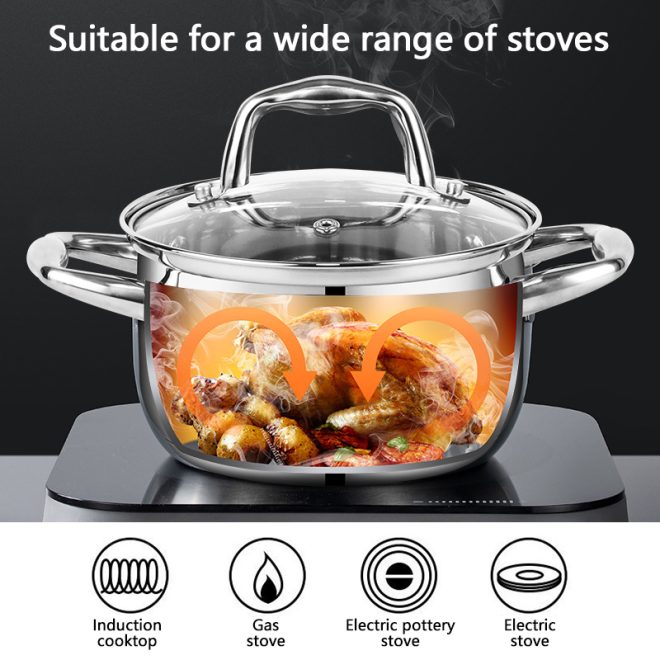 stainless steel cooking pot with capsule bottom custom