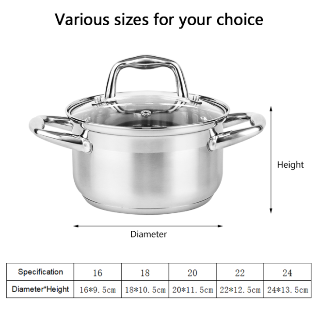 stainless steel cooking pot with capsule bottom custom