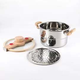 Wholesale Micro Pressure Cooker with Wooden Handle Stainless Steel 304