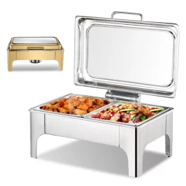 Bulk Buffet Server Food Warmer Rectangular Stainless Steel With Visual Lid