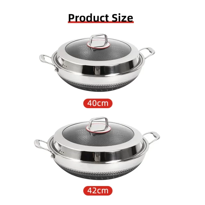 Factories Non Stick Stainless Steel Cookware Wok