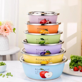 Factory Large Stainless Steel Bowl Colorful Multifunction For Meal Prep