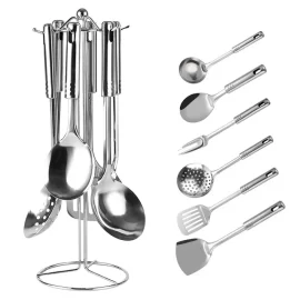 Manufacturer Kitchen Utensil Set 7pcs Stainless Steel With Holder