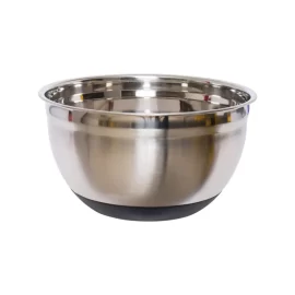 Factory Direct Metal Mixing Bowls Mirror Finish With Silicone Bottom