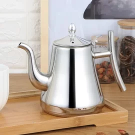 OEM Stainless Steel Tea Pot Classic Silver Mirror Polished With Infuser