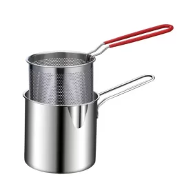 Wholesale Deep Fryer Pots Stainless Steel 304 1200ml With Removable Basket