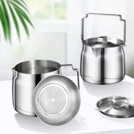 Wholesale Stainless Steel Oil Filter Pot 68oz Multifunction For Kitchen