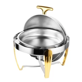 Wholesale Chafer Dishes Round Roll Top Stainless Steel For Buffet