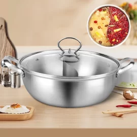 Chinese Shabu Shabu Cooking Pot With Divider Stainless Steel 304