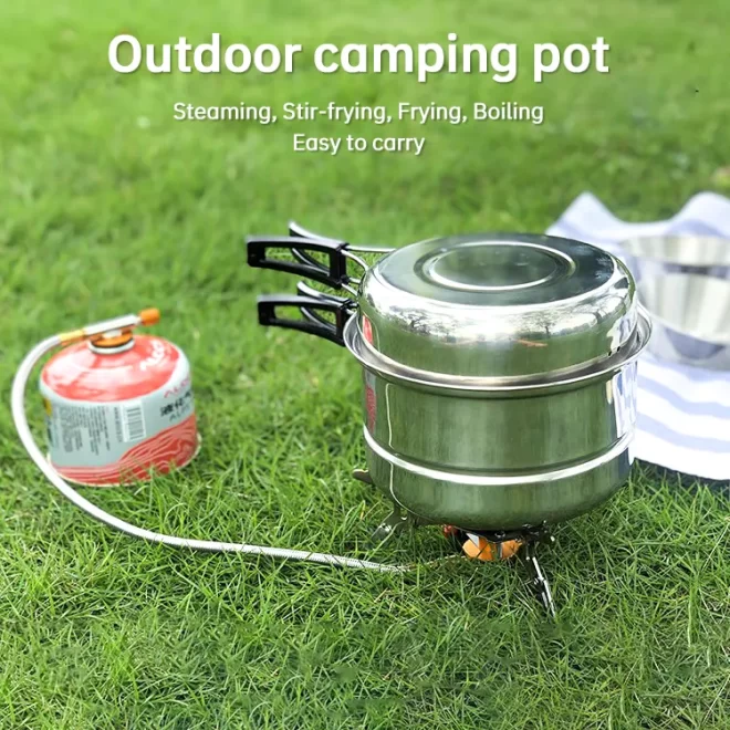 Custom Camping Cooking Pot Stainless Steel