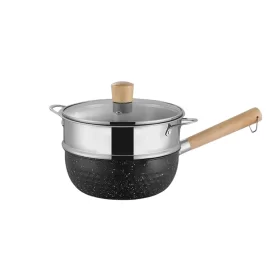 Custom Kitchenware Carbon Steel Sauce Pot With Steamer Basket, Korean Cookware Nonstick Milk Pot