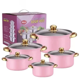 Wholesale Cookware Set 5 PCS Stainless Steel Cooking Pot Set