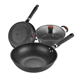 Wholesale Cookware Set 3PCS Frying Non-stick Iron Kitchen Cooking Set