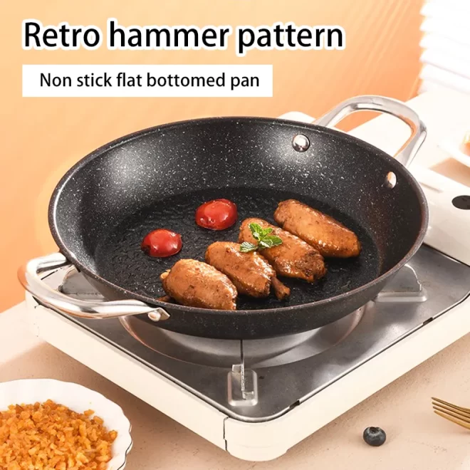 Factory Stainless Steel Dry Pot Portable Kitchen Frying Pan Manufacturer - Imagen 6