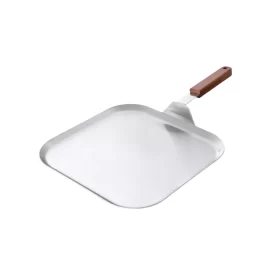 Wholesale Square Griddle Pan Stainless Steel with Wooden Handle Large Flat Frying Pan
