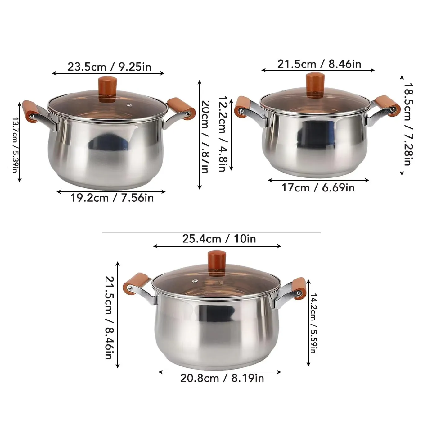 Custom 6 Piece Cookware Set Size