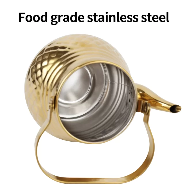 Custom Tea Pot Stainless Steel Gold Tea Kettle (6)