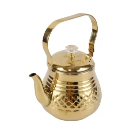 Custom Tea Pot Stainless Steel Gold Tea Kettle With Infuser 68oz Stovetop
