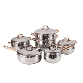 バルク鍋とフライパンの卸売6ピース調理器具セットステンレス鋼の熱い販売の調理鍋セット