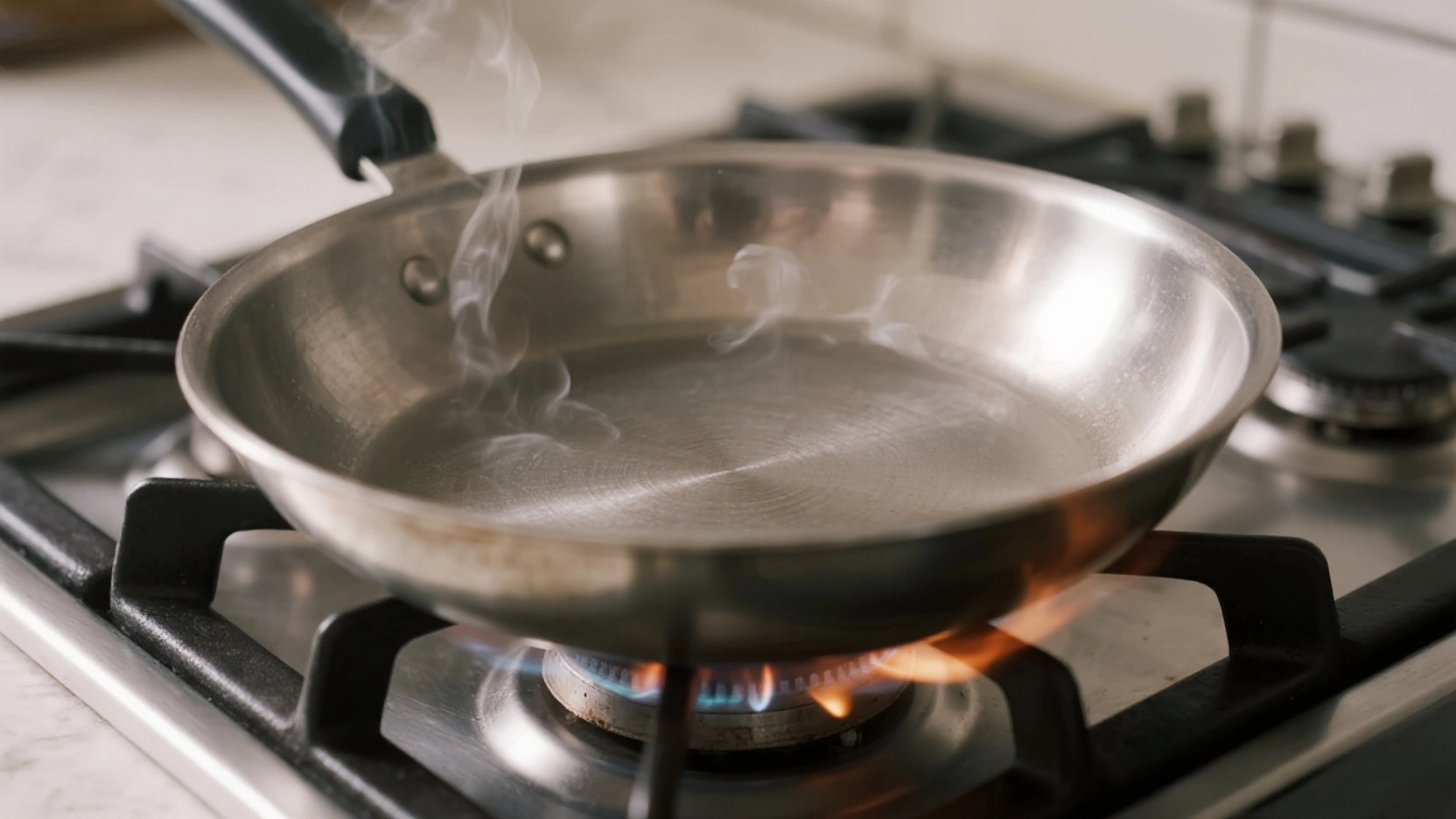 Stainless Steel Pan in the oven