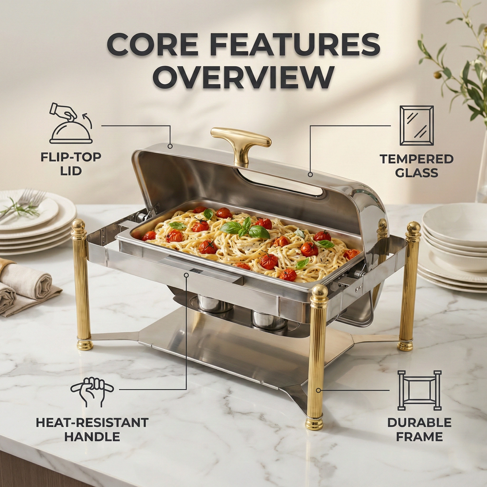 Custom Chafing Dish Roll Top Manufacturer